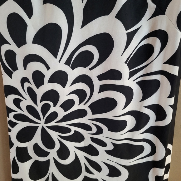AB Studio Black & Ivory Shift Dress, size 10 - Picture 3 of 16